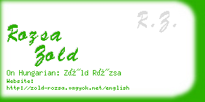 rozsa zold business card